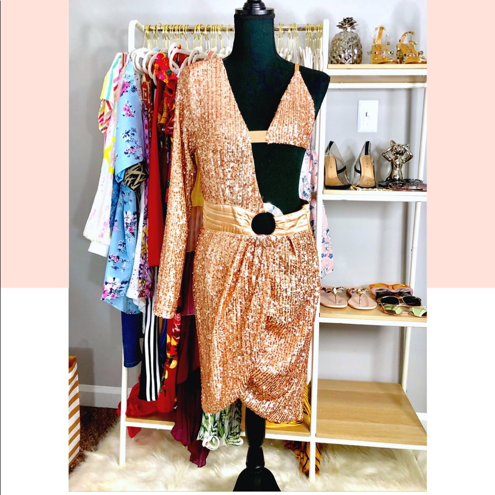 Rose Gold sequins dress